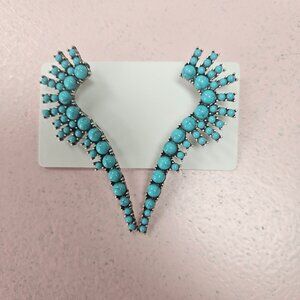 Turquoise and Silver Stunning Statement Earrings LAST PAIR!